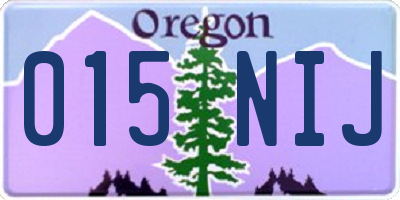 OR license plate 015NIJ