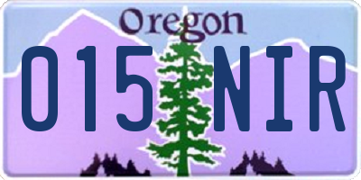 OR license plate 015NIR