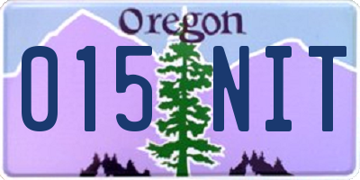 OR license plate 015NIT