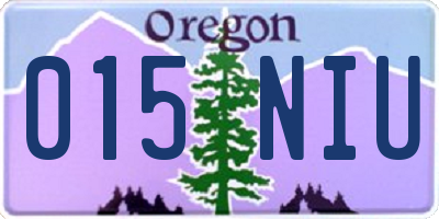 OR license plate 015NIU