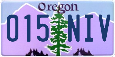 OR license plate 015NIV