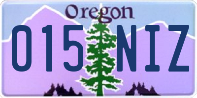 OR license plate 015NIZ
