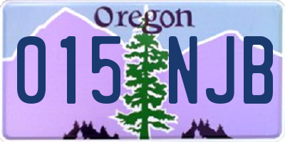 OR license plate 015NJB