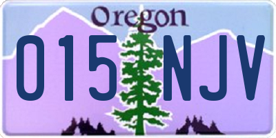 OR license plate 015NJV
