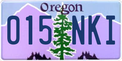 OR license plate 015NKI