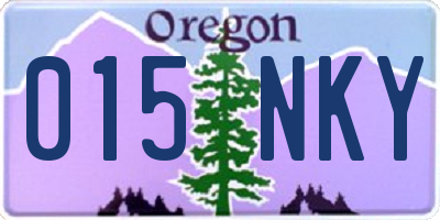 OR license plate 015NKY