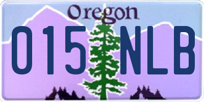 OR license plate 015NLB