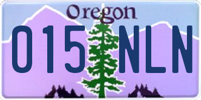 OR license plate 015NLN