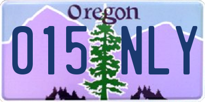 OR license plate 015NLY