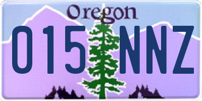 OR license plate 015NNZ