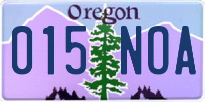 OR license plate 015NOA