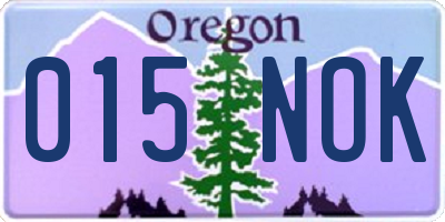 OR license plate 015NOK