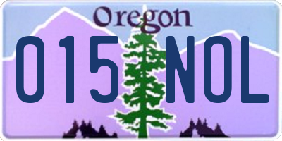 OR license plate 015NOL