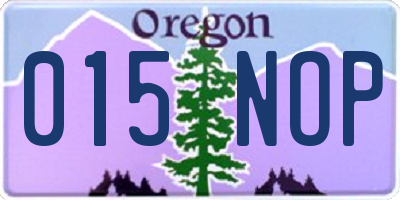 OR license plate 015NOP