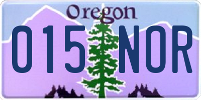 OR license plate 015NOR