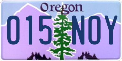 OR license plate 015NOY