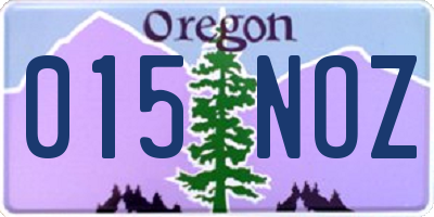 OR license plate 015NOZ