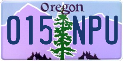 OR license plate 015NPU