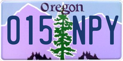 OR license plate 015NPY