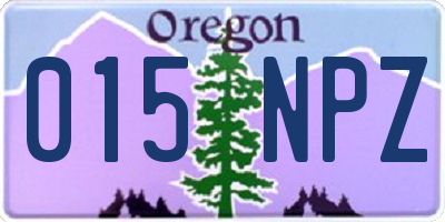 OR license plate 015NPZ