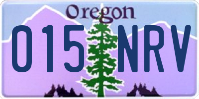 OR license plate 015NRV