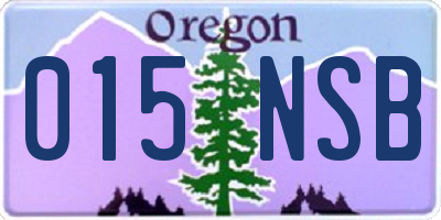 OR license plate 015NSB