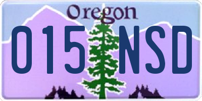 OR license plate 015NSD