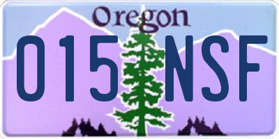 OR license plate 015NSF