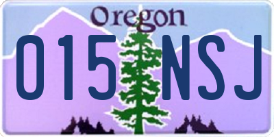 OR license plate 015NSJ