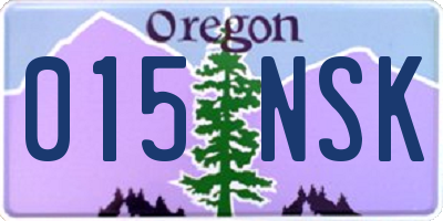 OR license plate 015NSK