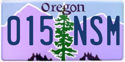 OR license plate 015NSM