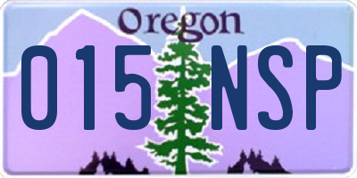 OR license plate 015NSP