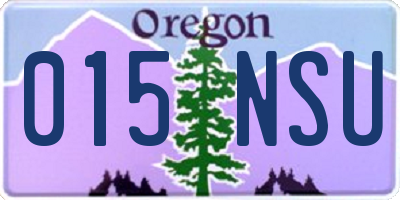 OR license plate 015NSU