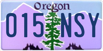 OR license plate 015NSY
