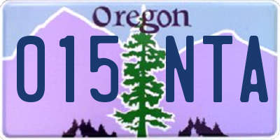 OR license plate 015NTA