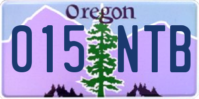 OR license plate 015NTB