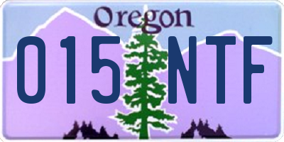 OR license plate 015NTF