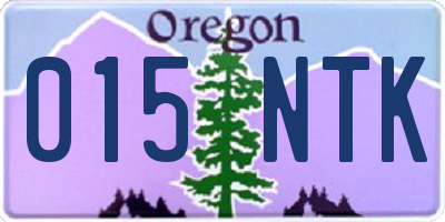 OR license plate 015NTK