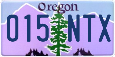 OR license plate 015NTX