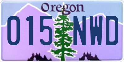 OR license plate 015NWD