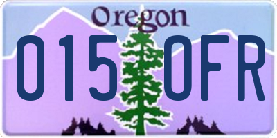 OR license plate 015OFR