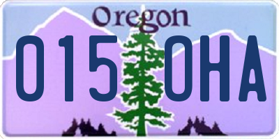 OR license plate 015OHA