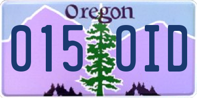 OR license plate 015OID