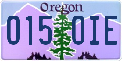 OR license plate 015OIE