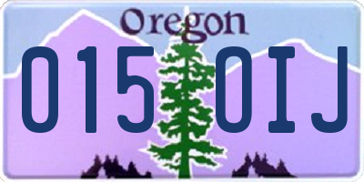 OR license plate 015OIJ