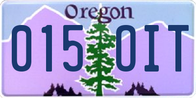 OR license plate 015OIT