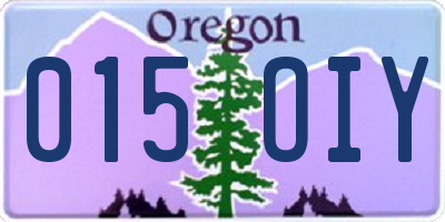 OR license plate 015OIY