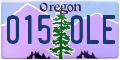 OR license plate 015OLE