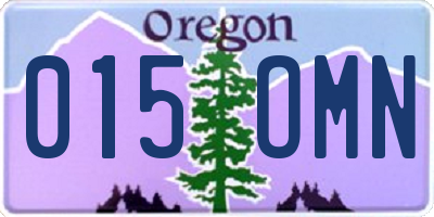 OR license plate 015OMN