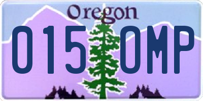 OR license plate 015OMP